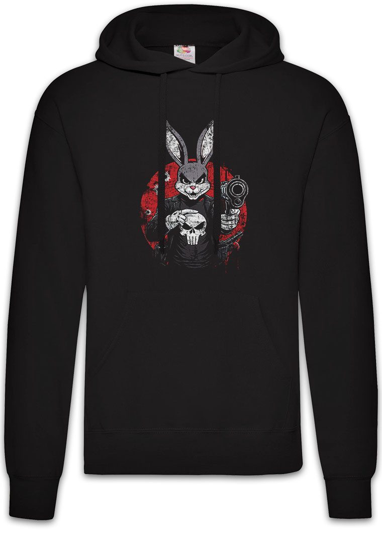 Hoodie Vigilante Bunny Herren Hoodie Skull Logo Toon Cartoon Comic Wild