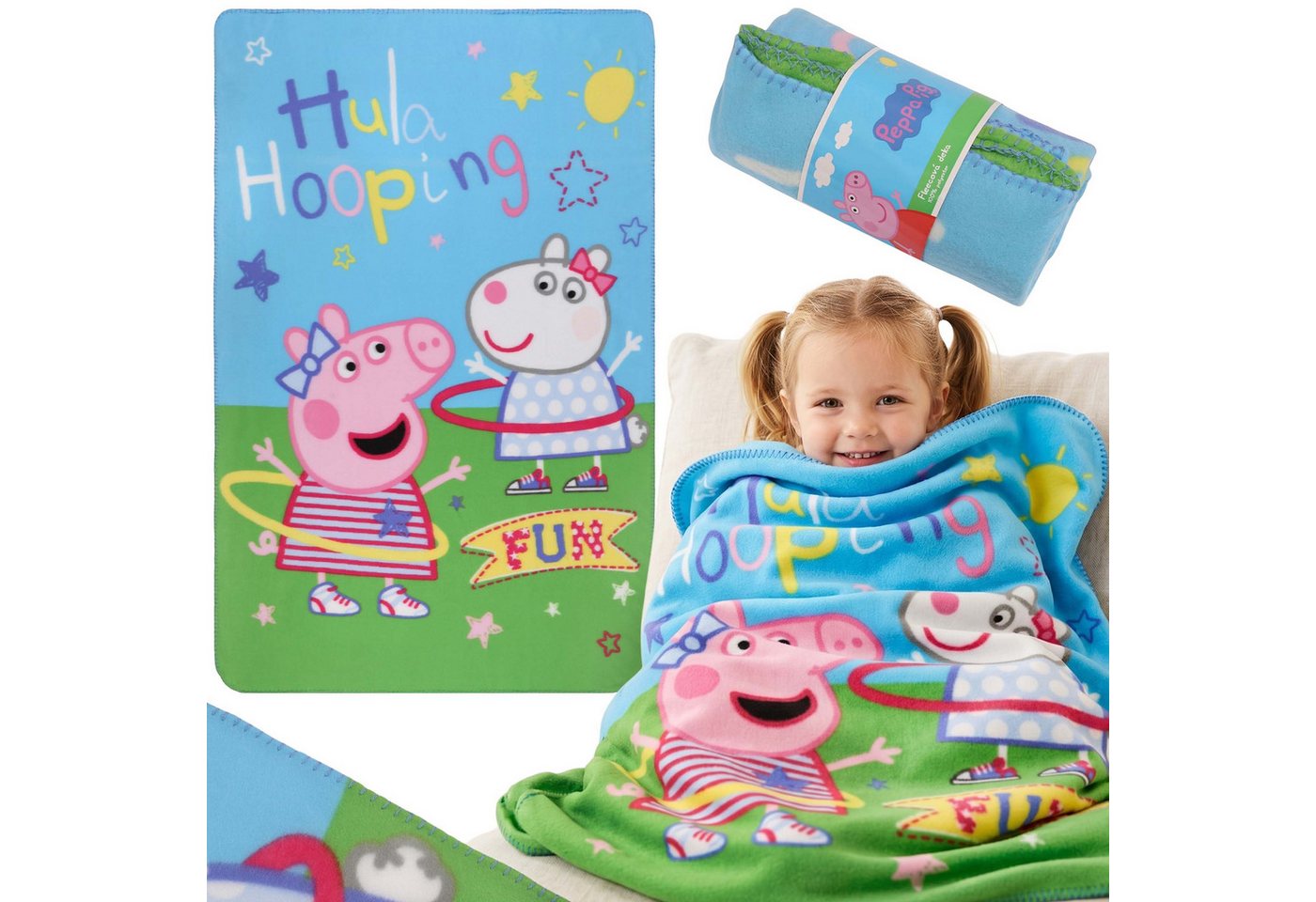 Peppa Pig Kinderbettdecke Peppa Wutz weiche Fleecedecke für Kinderbetten, 100x150 cm