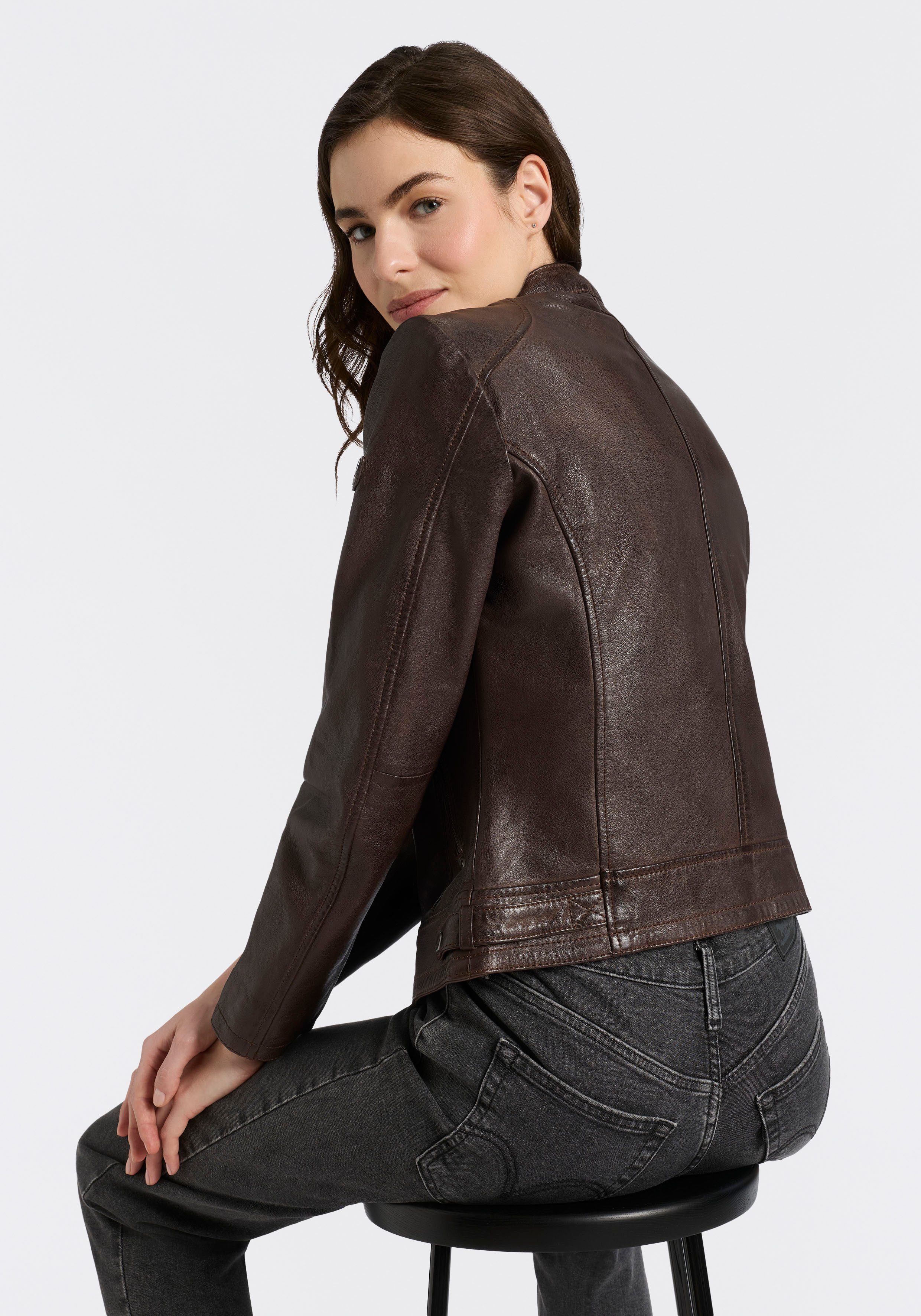 Mauritius Lederjacke MWYouvie mit Stehkragen