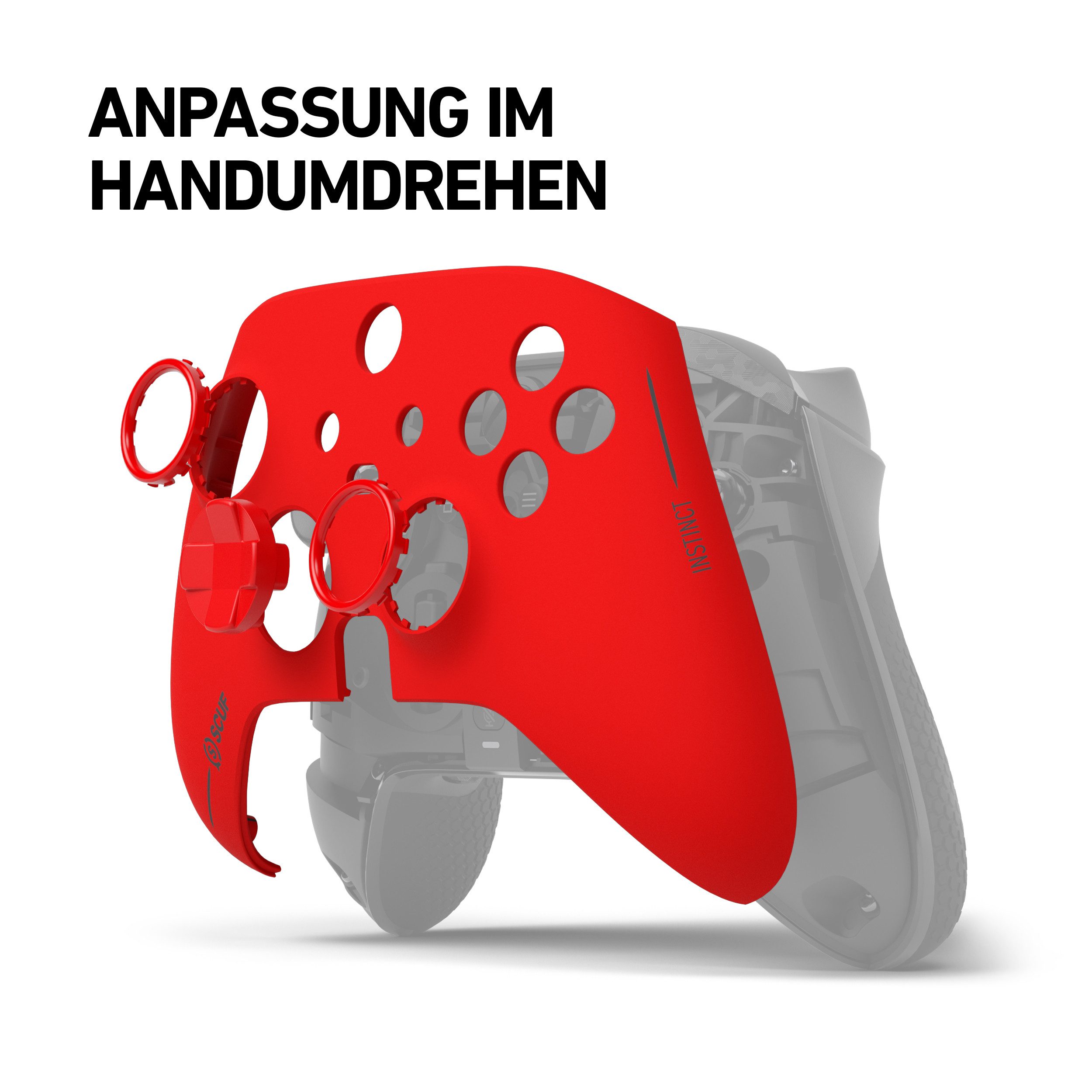 Instinct Faceplate Kit - Red FP, Red Ring, Red Hybrid D-Pad Zubehor für Xbox Contoller