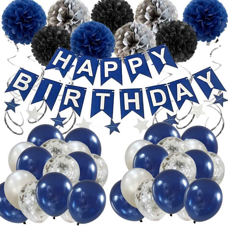 Wörleonline Luftballon Geburtstagsdeko für Jungs, Kindergeburtstags-Deko-Set Banner, Girlande, Luftballons und mehr