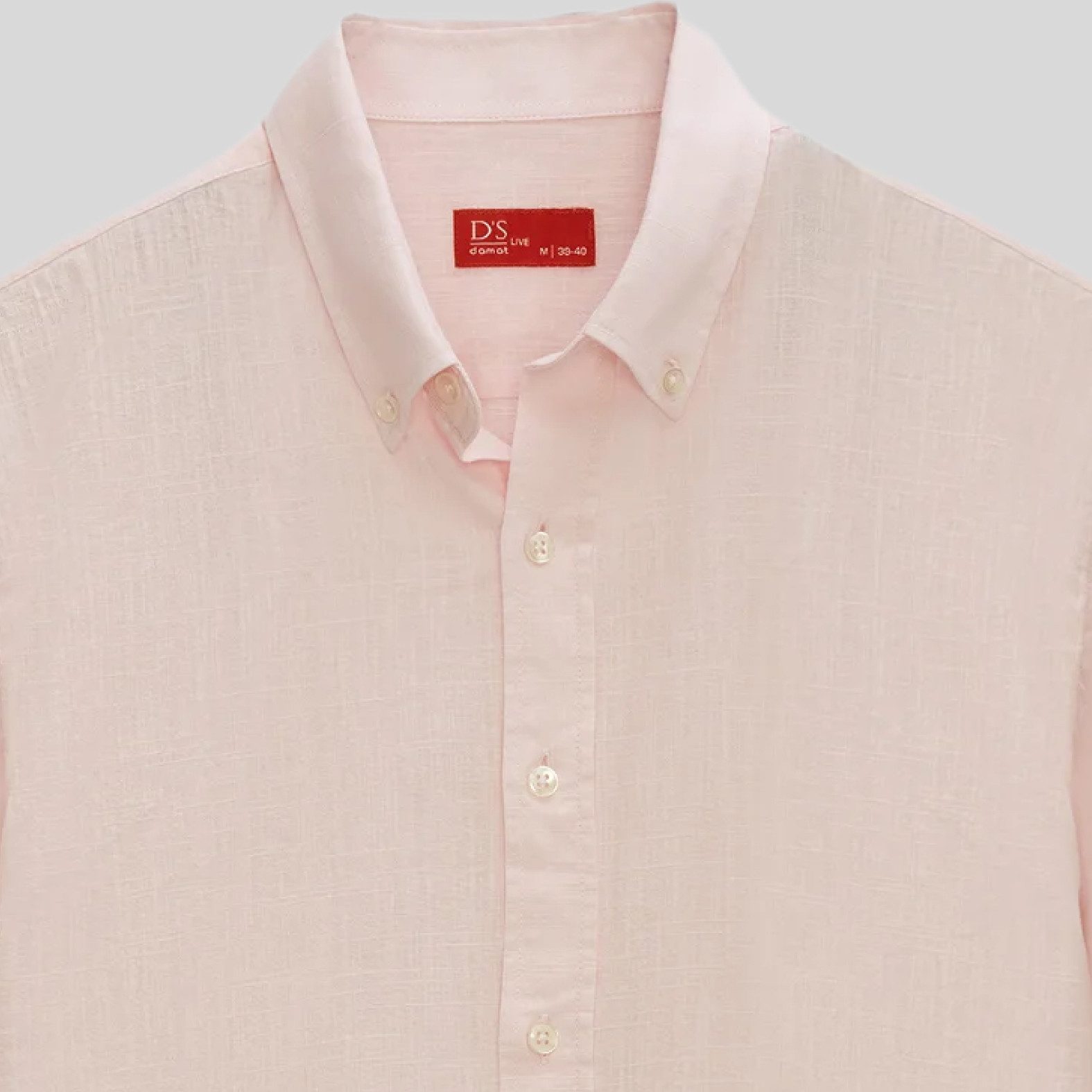 D'S DAMAT Businesshemd D'S DAMAT Hemd in Leinenoptik, langärmelig, einfarbig, klassisches Hem
