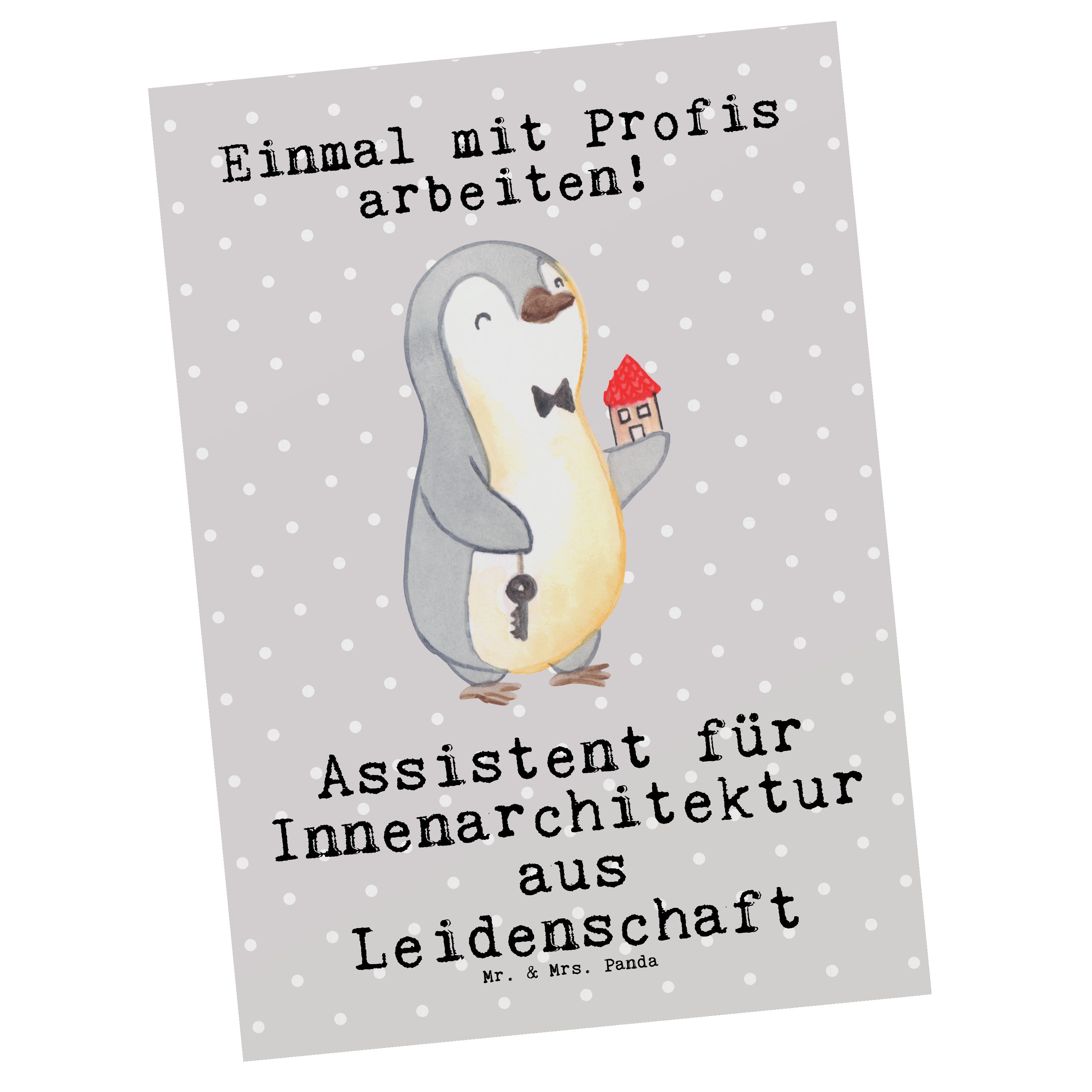 Mr. & Mrs. Panda Grau aus Postkarte Pastell - für - Gesc Assistent Leidenschaft Innenarchitektur