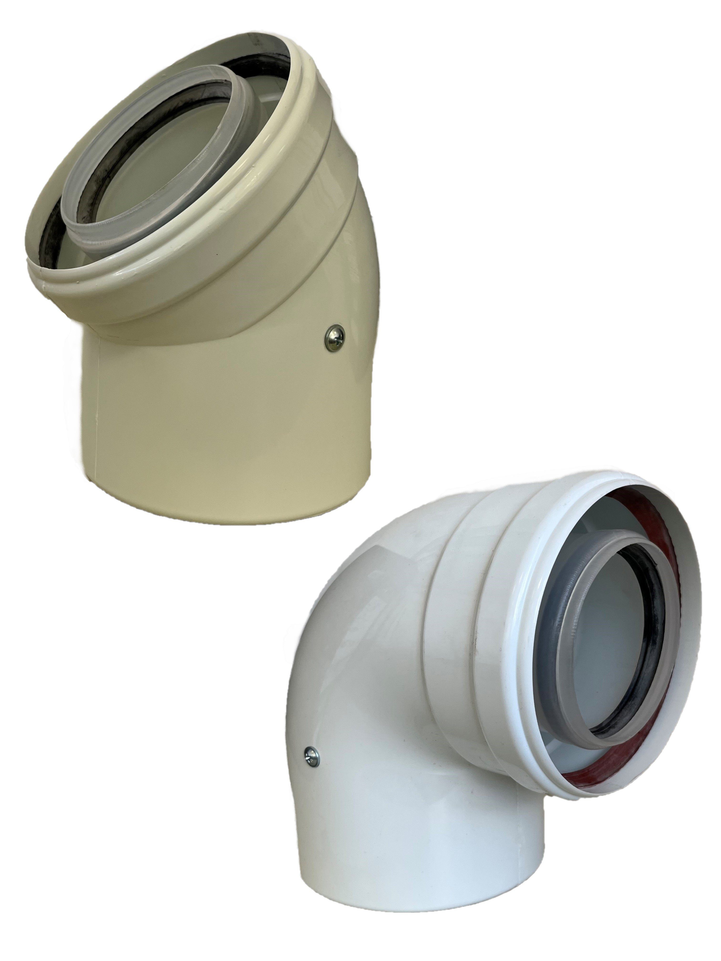 Uzman Ofenrohr 90° Abgasbogen Ø 80/125 mm Winkel, Abgas-Rohr Abgassystem, (1-tlg) – Bild 4 von 4