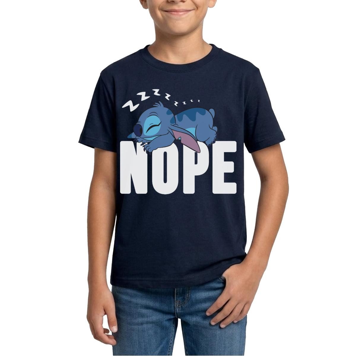 T-Shirt Lilo & Stitch, Schlafender Stitch Nope Teenager T-Shirt