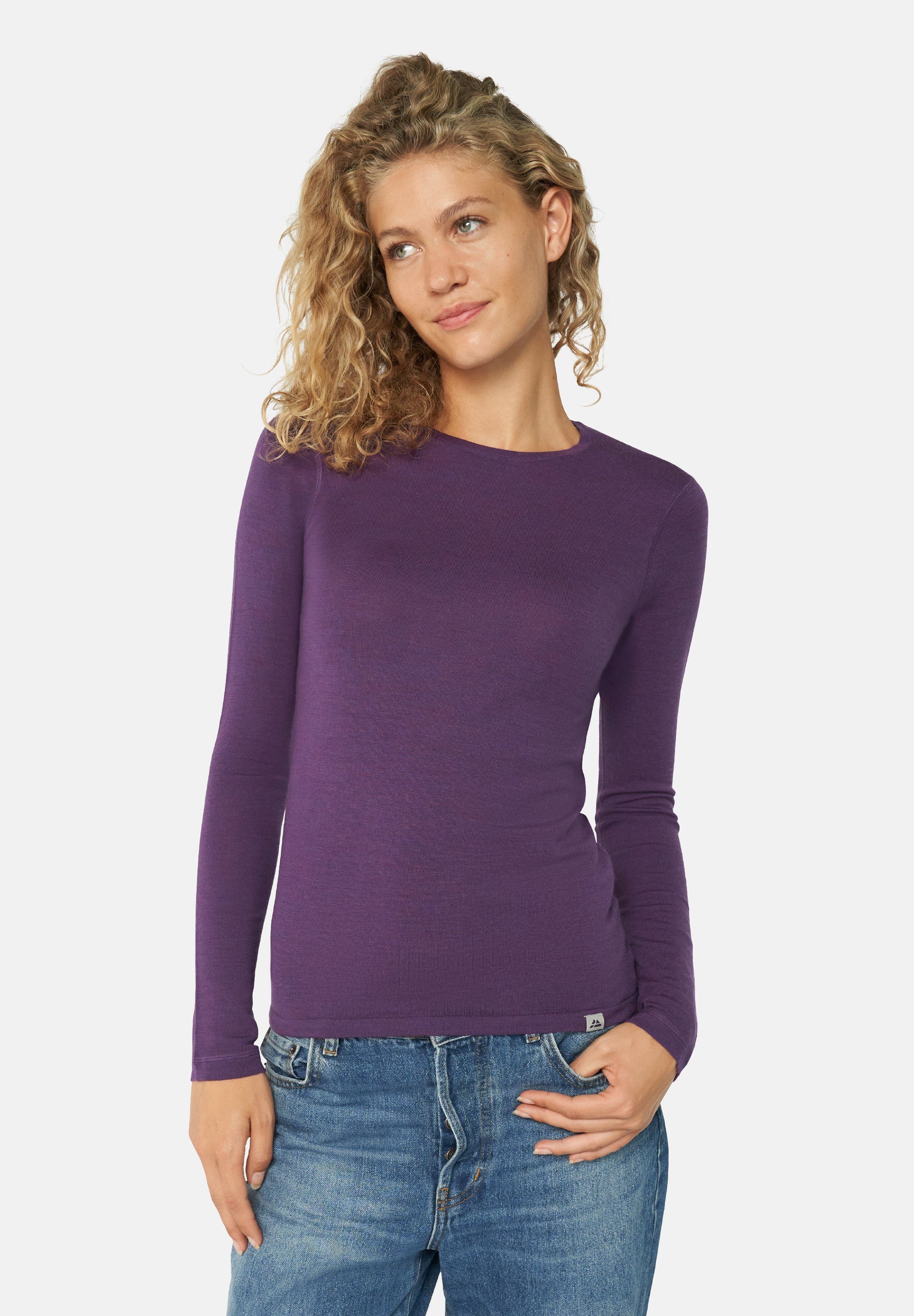 DANISH ENDURANCE Thermounterhemd Damen purple Temperaturregulierend Merino Funktionsshirt