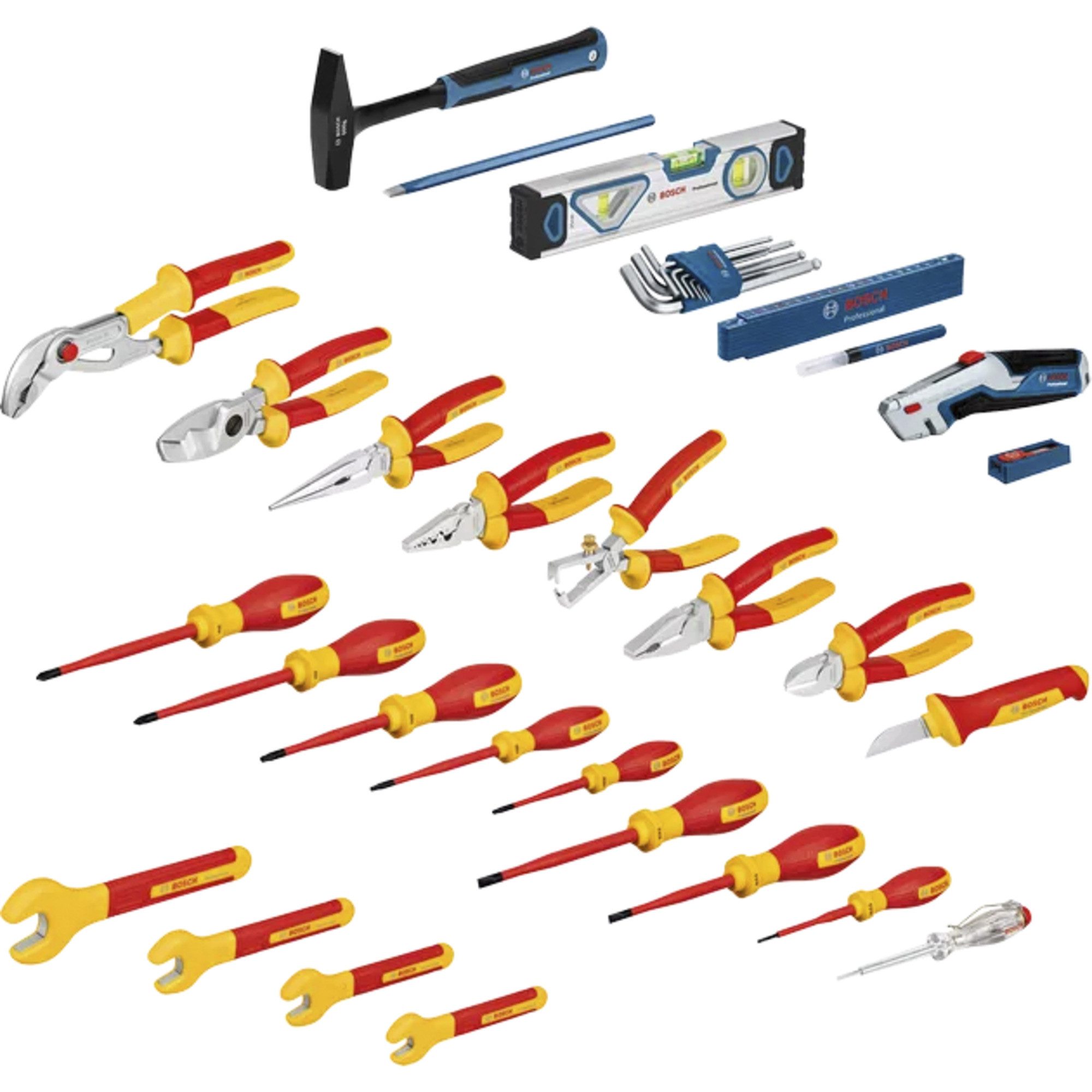 Bosch Professional Werkzeugset Bosch Professional VDE-Elektrikerkoffer, (37-tlg)
