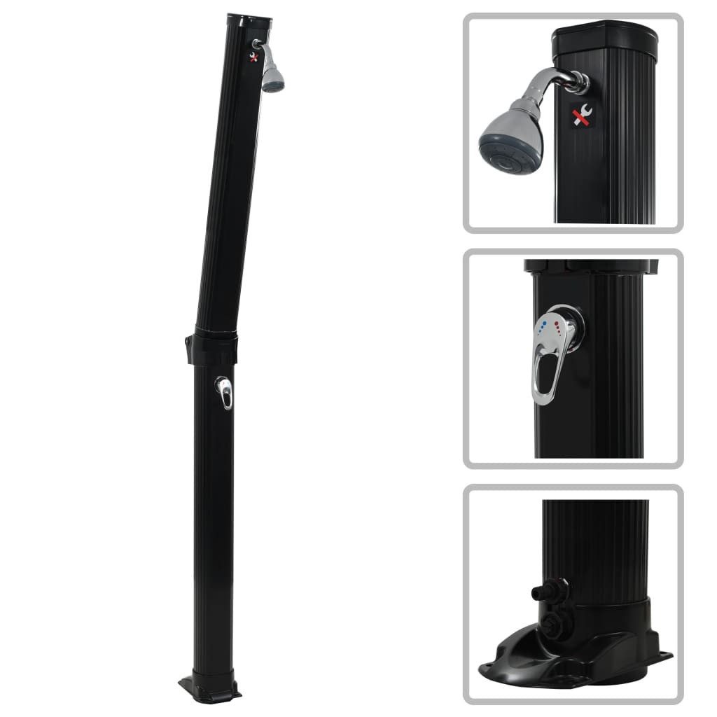 vidaXL Gartendusche Gartendusche Faltbare Solardusche Pooldusche Schwarz 23 L 214 cm