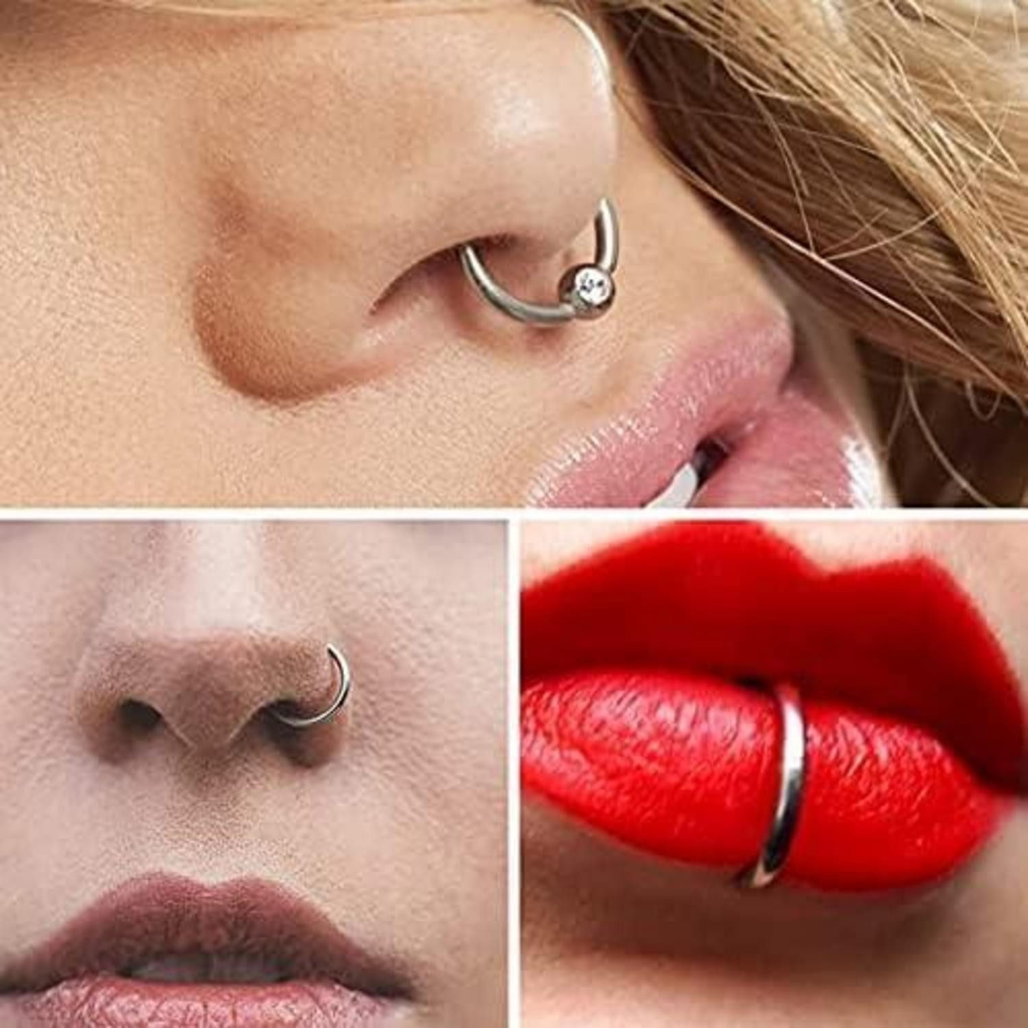 Briana Williams Nasenpiercing Nasenring Helix Ring Septum Piercing Clicker 18g 20g Edelstahl Ohr