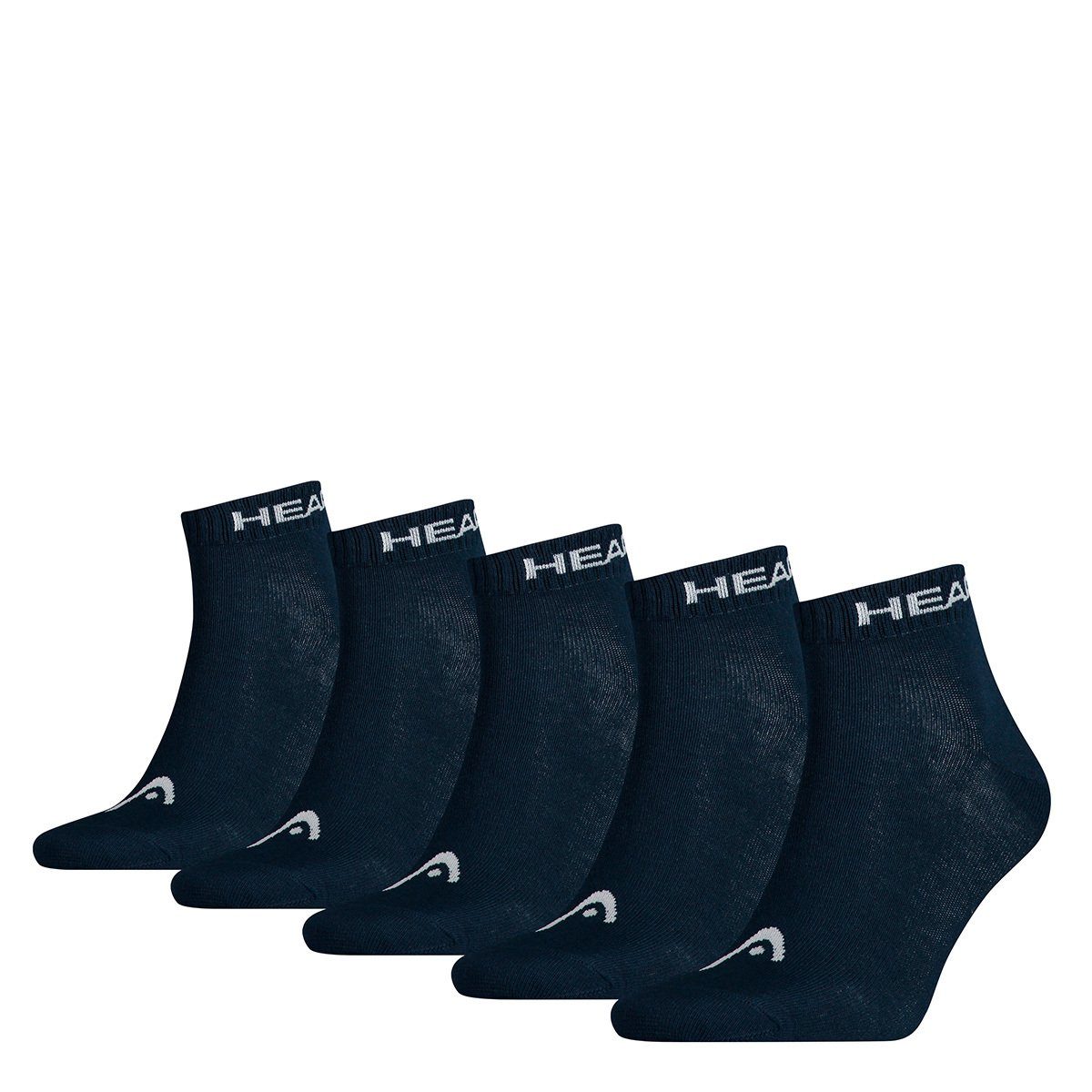 Socken, Baumwollmix Unisex Pack Quarter Sneakersocken 5er Blau Head -