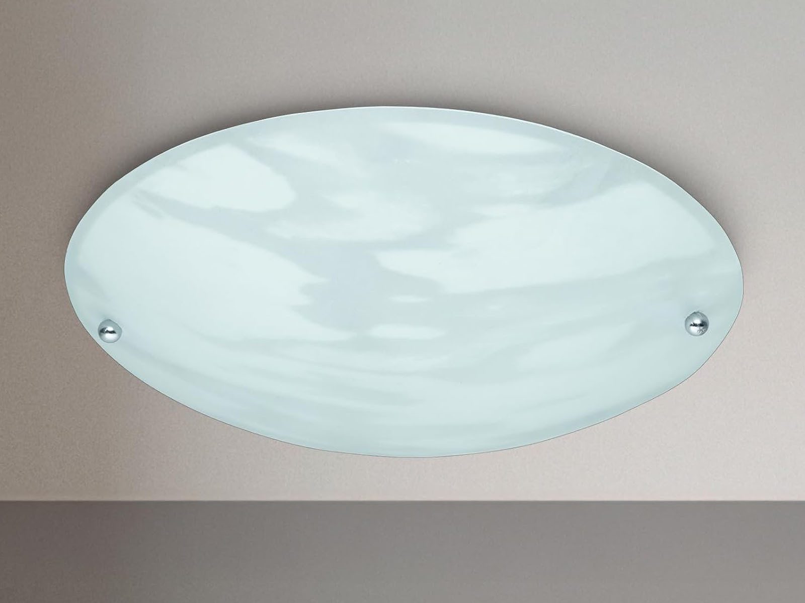 TRIO Leuchten LED Deckenleuchte rund, Alabaster Glas Lampenschirm Ø25cm, Leuchtmittel dimmbar, LED wechselbar, Warmweiß, klein-e Deckenlampe flach, Deckenbeleuchtung mit E27 Leuchtmittel