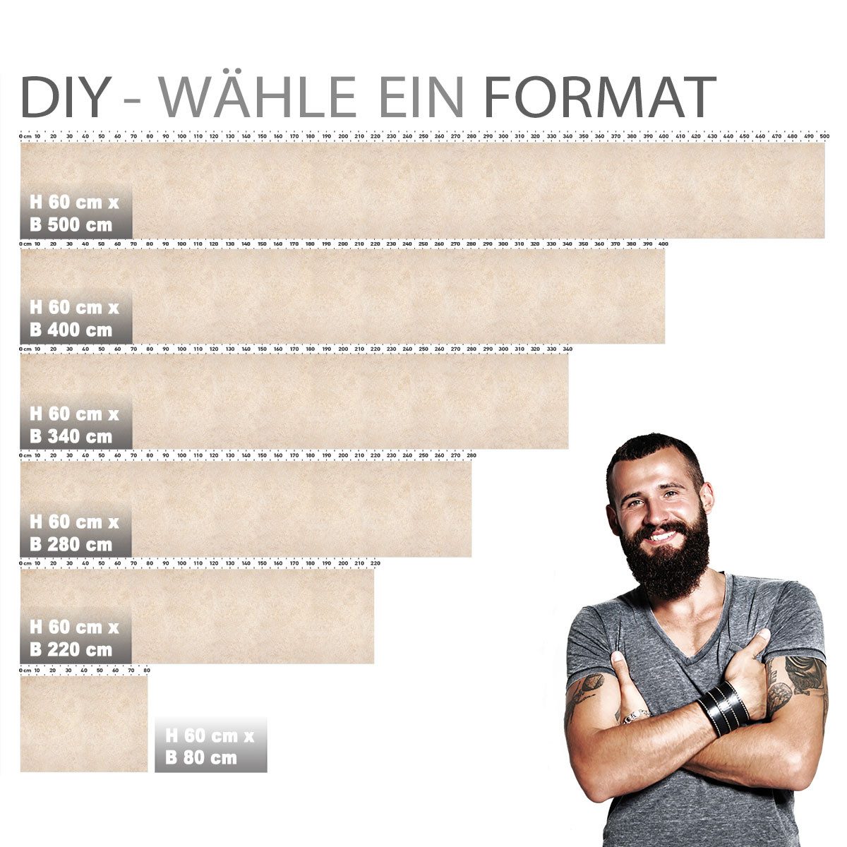 Stickerprofis Küchenrückwand SANDSTEIN TRAVERTIN (Matt-Finish), (Premium), 1,5mm, selbstklebend, hält auf besonders vielen Öberflächen