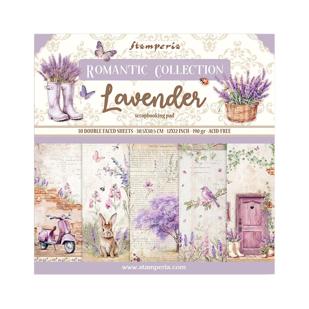 Motivpapier Scrapbook-Block Lavender