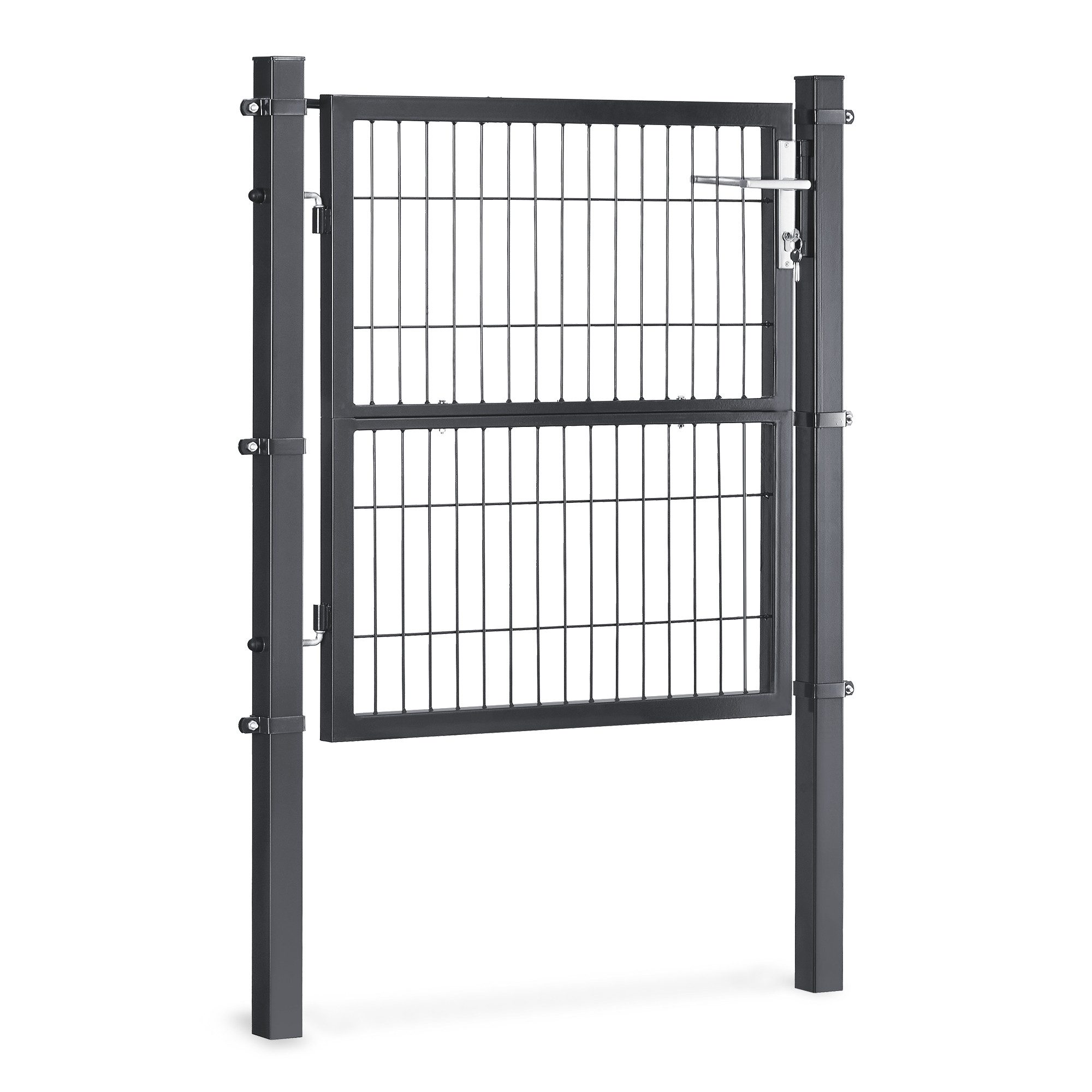 SONGMICS Gartentor Gartentür, Gartentür, verzinkter Stahl, abschließbar, 106 x 125/150 cm (B×H)