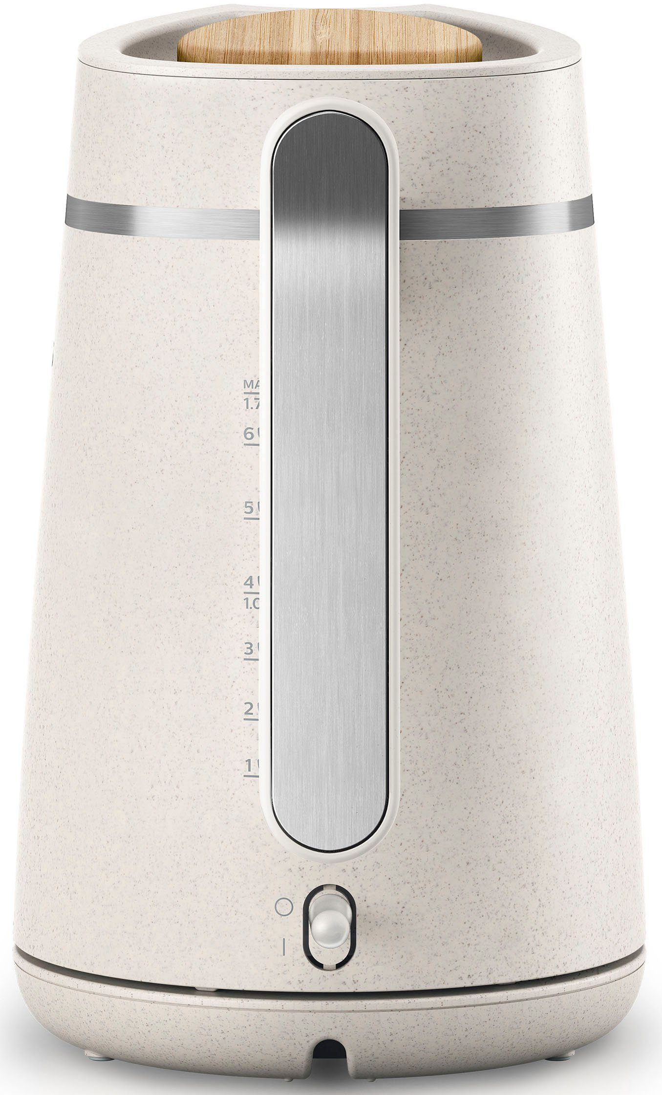 Philips Wasserkocher HD9350/90 Eco Conscious Collection, 1,7 l, 2200 W, Trockengehschutz, aus biobasiertem Kunststoff, Seidenweiß matt