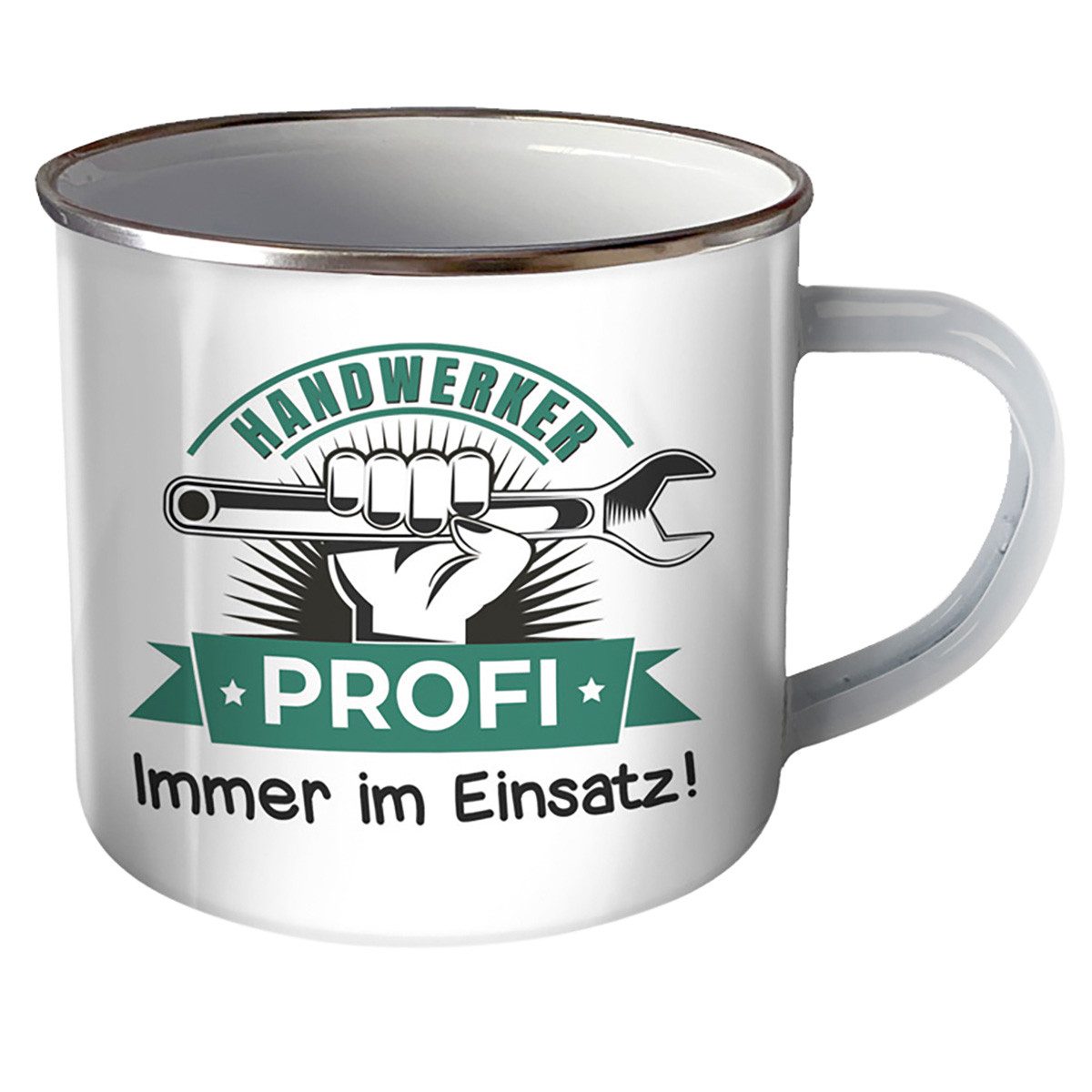 Trötsch Verlag Becher Trötsch Emaille Becher Handwerker Tasse Handwerker Profi Immer im E
