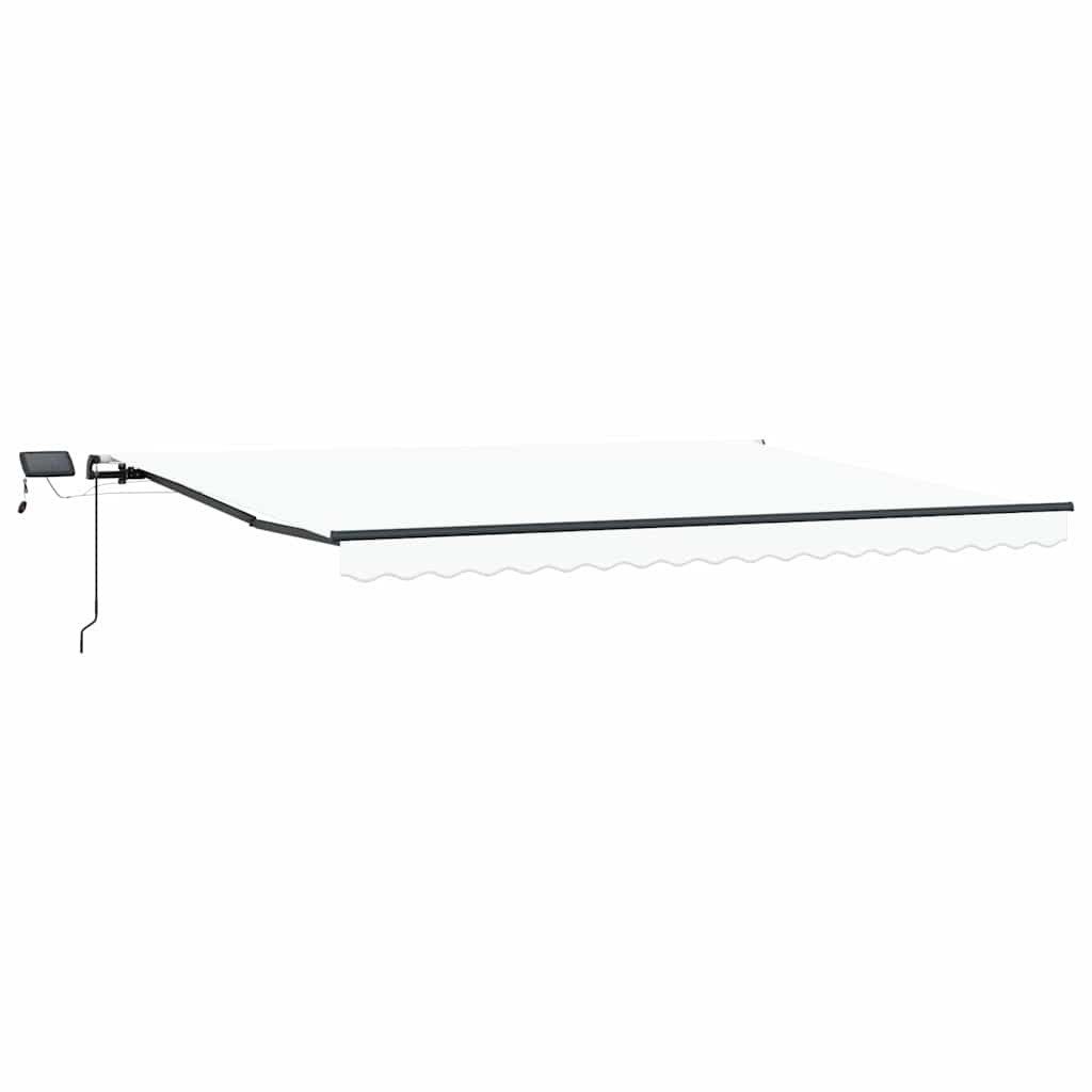 vidaXL Markise 400 x 300 cm manuelle einziehbare Markise mit LED Weiß 400x300 cm