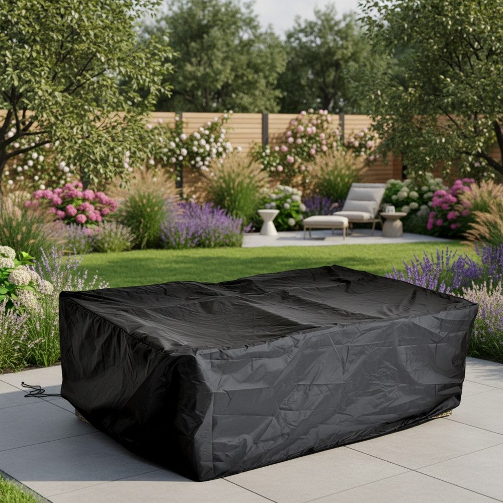 Feel2Home Gartenmöbel-Schutzhülle Schutzhülle 262x192x70 Schwarz Gartenmöbel Rattan Abdeckung Plane (Stück, 1-St., Schutzhülle), Möbelschutzhülle