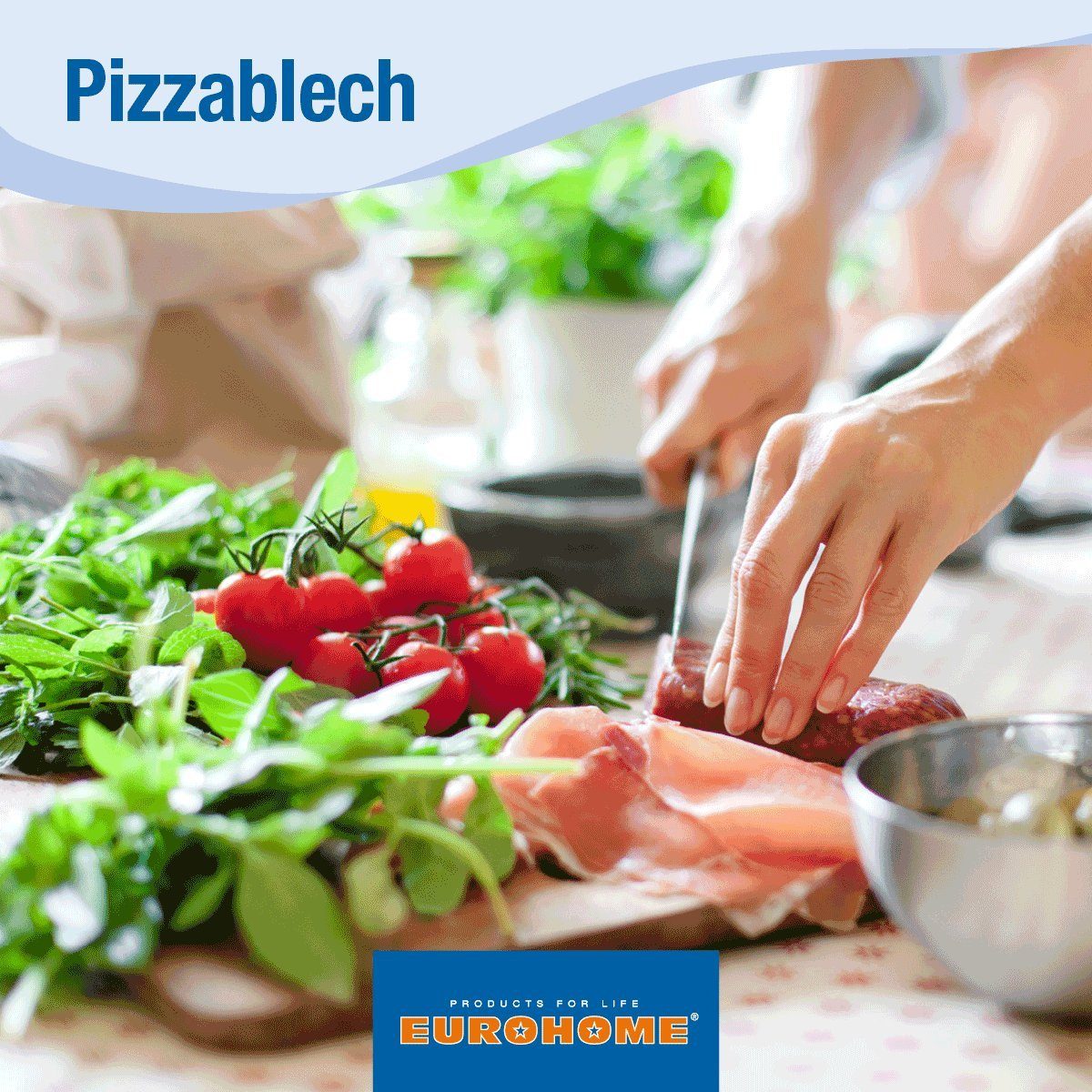 Pizzablech Für Backofen, 33 Cm – Perforiert, Antihaftbeschichtet, 2er-Set, Mit Griff, Für Knusprige Pizza