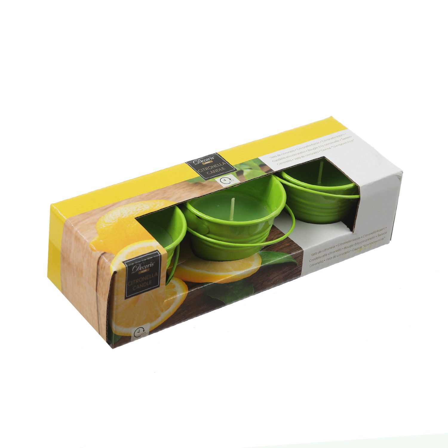 MARELIDA LED-Kerze Duftkerzen Citronella Garten Balkon Outdoorkerzen im Metalleimer 3St. (3-tlg)