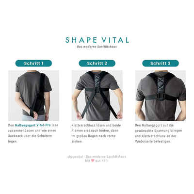 shapevital.de Rückenbandage Haltungsgurt Vital-Pro zum Aufbau eines gesunden Rückens