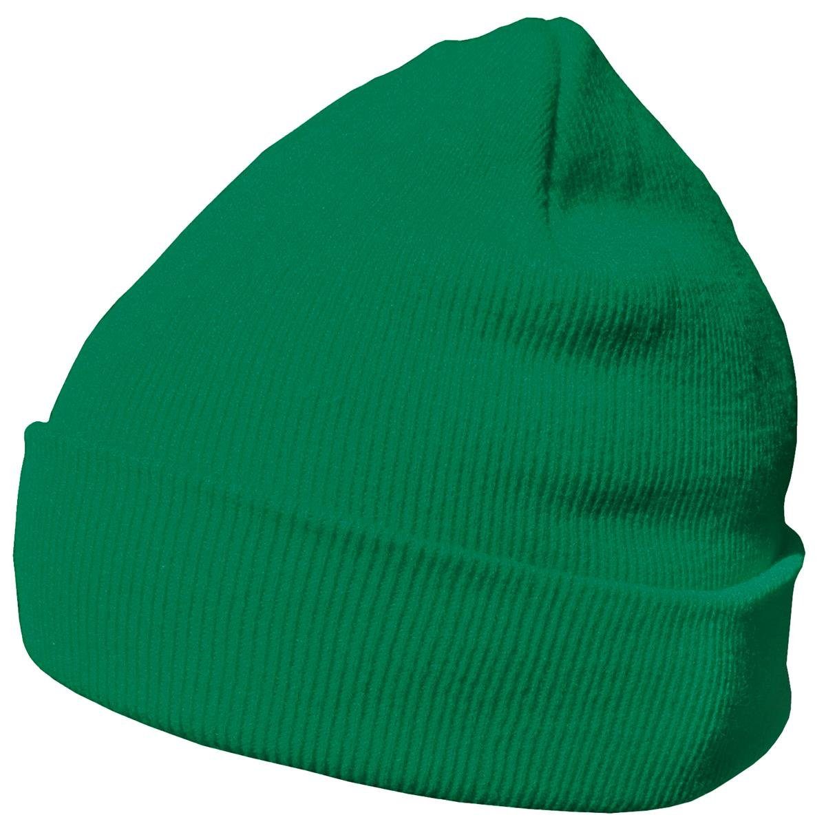 Design, (Packung, Beanie 1-St) Mütze Krempe DonDon Wintermütze, mit grün klassisches Beanie