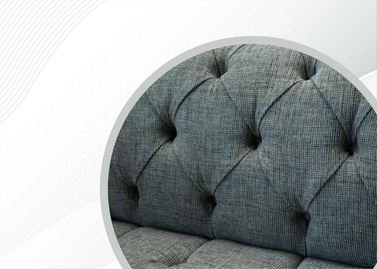 JVmoebel Couch Textil Design Sitz Chesterfield Chesterfield-Sofa, Sofa Polster Garnitur Luxus