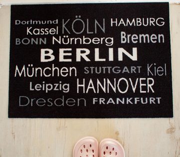 Fußmatte Astra- Fußmatte 50 x 70 cm "Städte Schwarz", ASTRA, Rechteck, Höhe: 7 mm