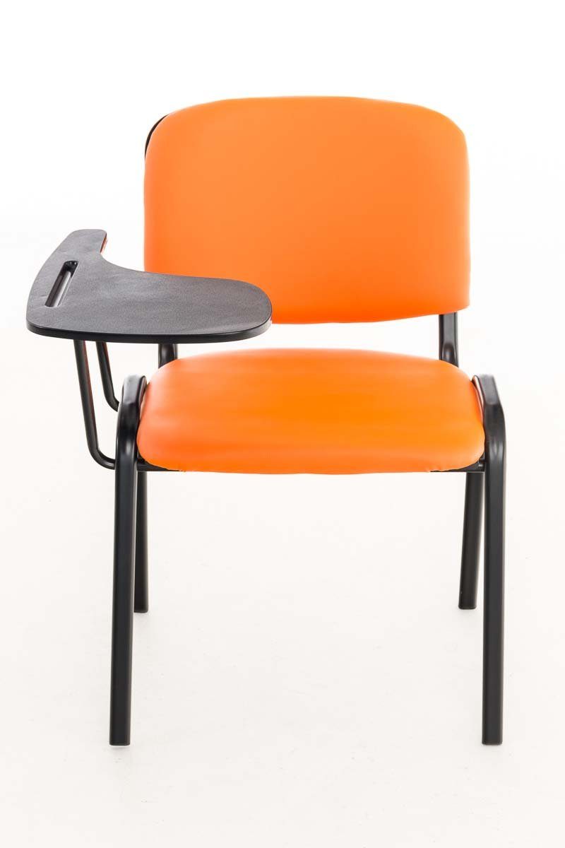 Kunstleder, Besucherstuhl Ken gepolsterte orange Klapptisch& Sitzfläche CLP