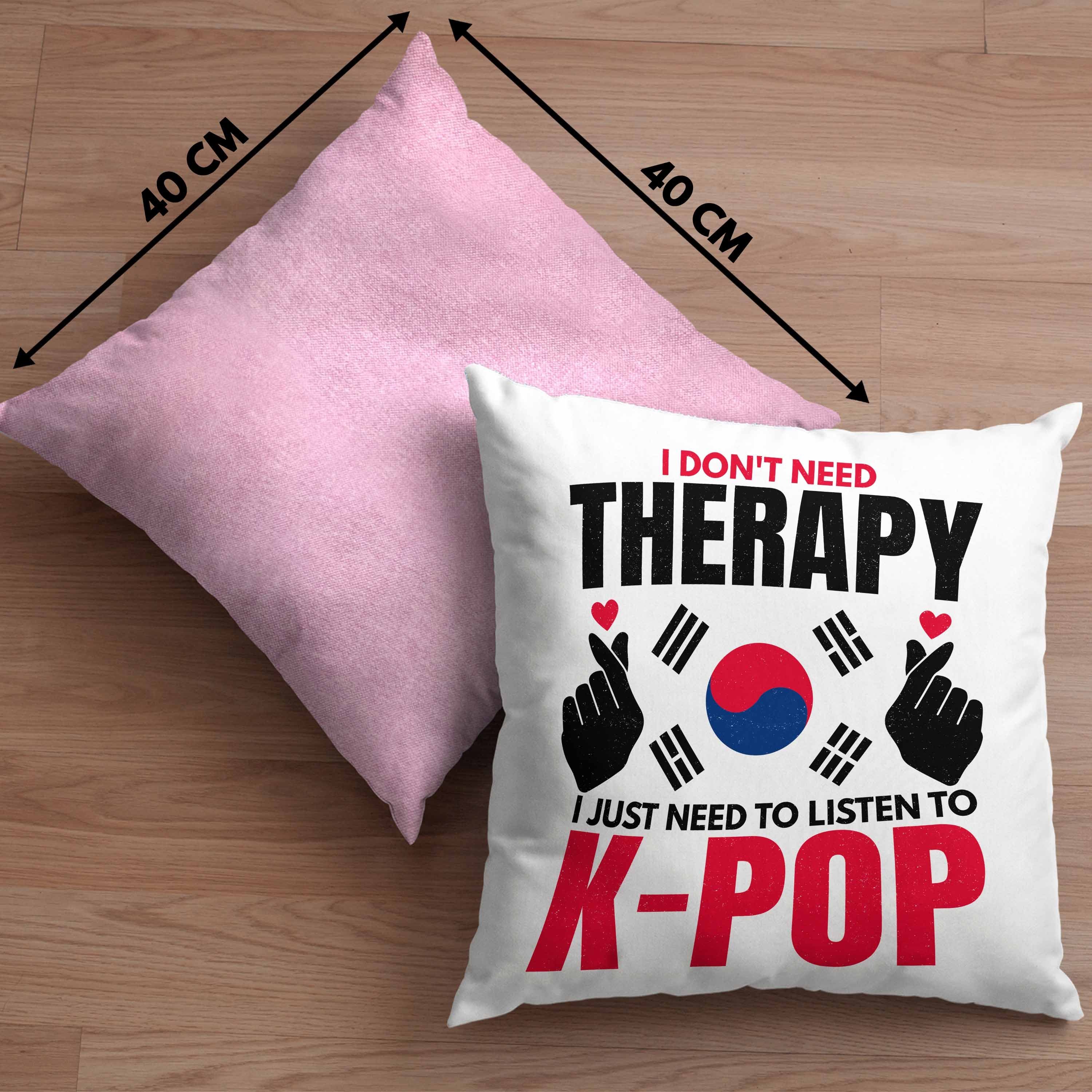 Dekokissen Style Südkorea Füllung Geschenkidee Rosa - mit Geschenk 40x40 Spruch Kpop K-Pop Trendation Trendation Kissen Dekokissen Koreal