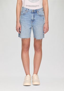 QS Shorts Jeans-Bermuda / High Rise / gefranster Saum
