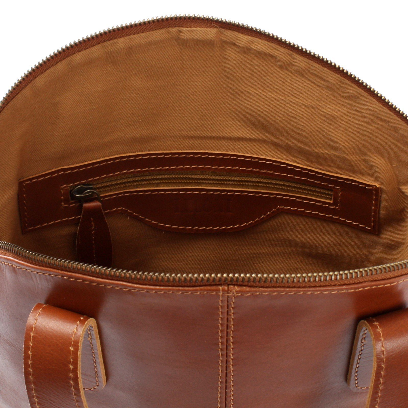 LECONI Schultertasche Shopper Damen Handtasche Ledertasche Henkeltasche Echt Leder LE0060, Echtleder – Henkel & langer Trageriemen – 33×30×10 cm – Bild 4 von 5