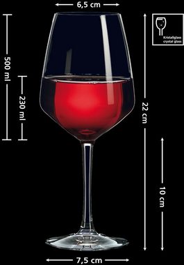 Ritzenhoff & Breker Rotweinglas Mambo, Kristallglas, 4-teilig, 500 ml