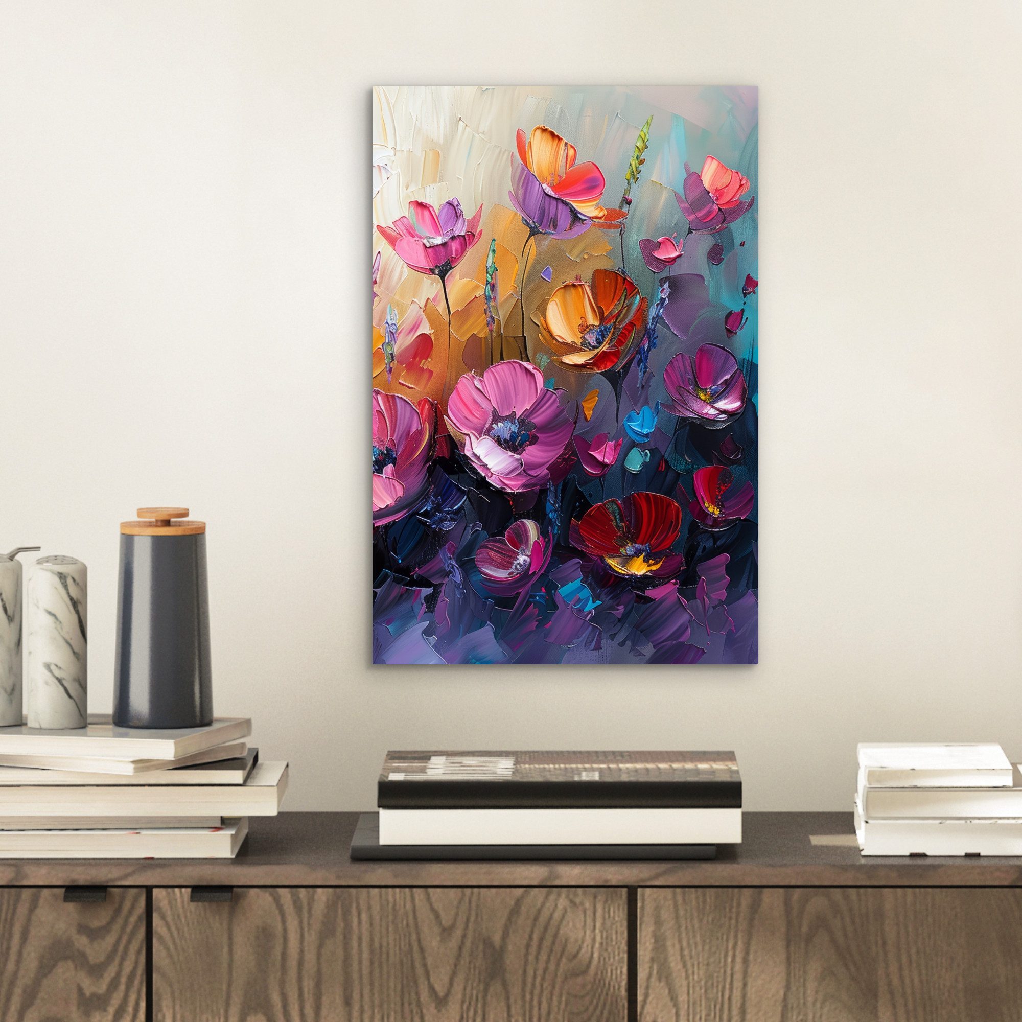 MuchoWow Metallbild Blumen - Lila - günstig online kaufen