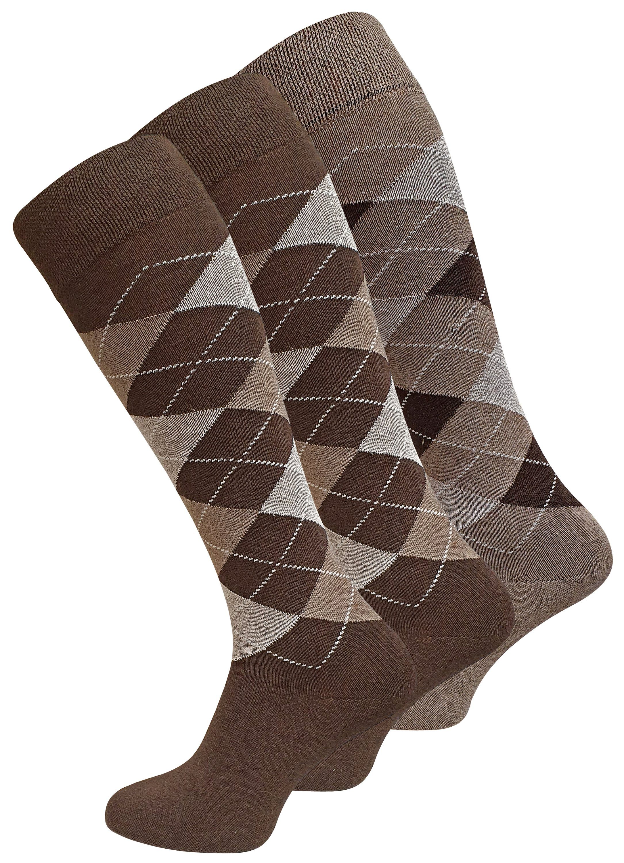 Cotton Prime® Kniestrümpfe 3 Paar, mit Karos (3-Paar) in angenehmer Baumwol günstig online kaufen