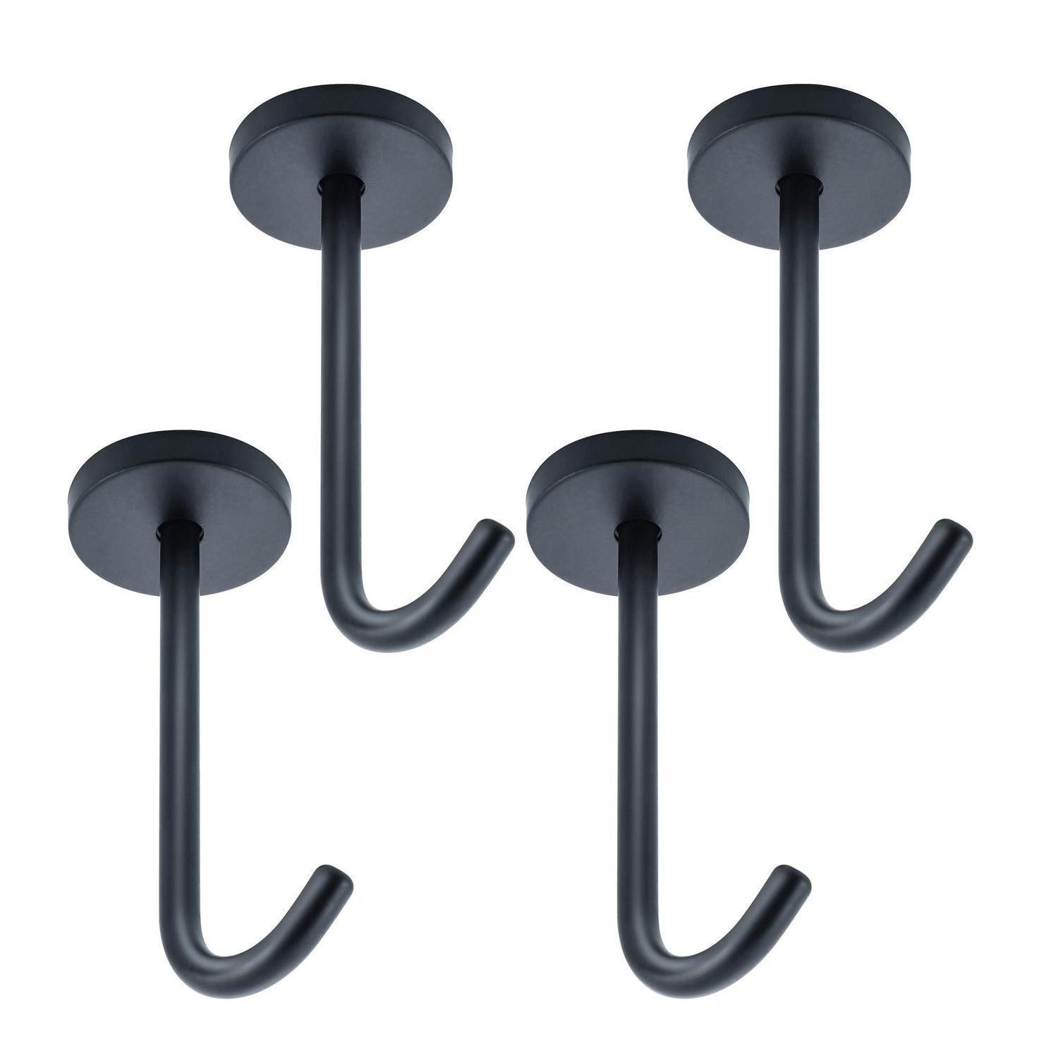 LuxusKollektion Deckenhaken Deckenhaken Edelstahl Schwarz 4er-Set, (4-St)
