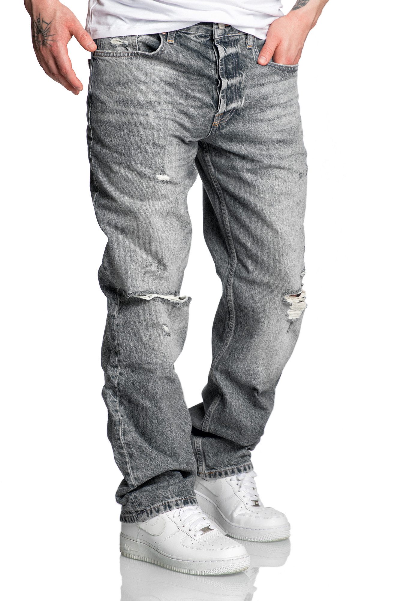 Amaci&Sons Loose-fit-Jeans YAKIMA 90s Baggy Jeans Herren Destroyed 90s Deni günstig online kaufen