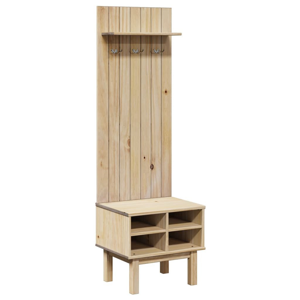 vidaXL Garderoben-Set Flurgarderobe OTTA 50x40x160 cm Massivholz Kiefer