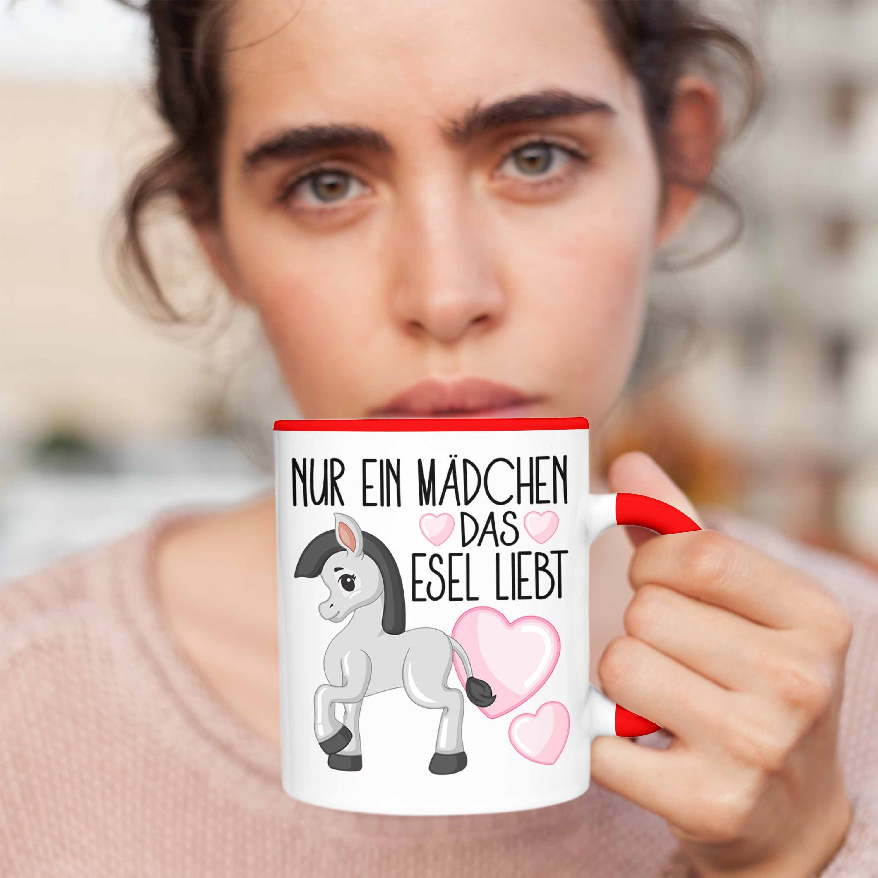Das Mädchen GEschenk Trendation Ein Rot Esel Liebhaber Liebt Nur Esel Tasse Tasse