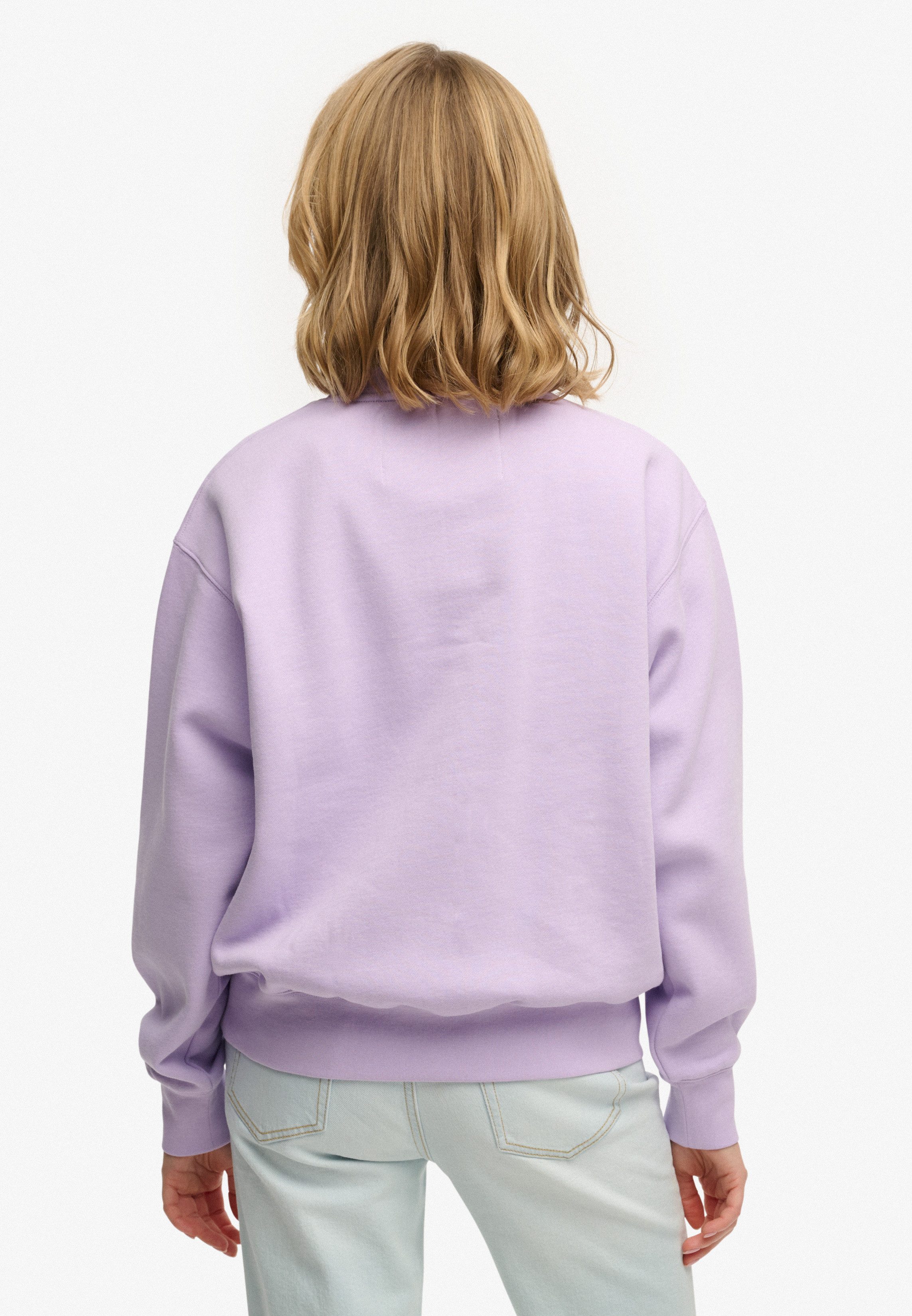 Superdry Sweatshirt VARSITY SATIN APPLIQUE CREW aus Baumwollmischung, Relaxed Fit, mit Print