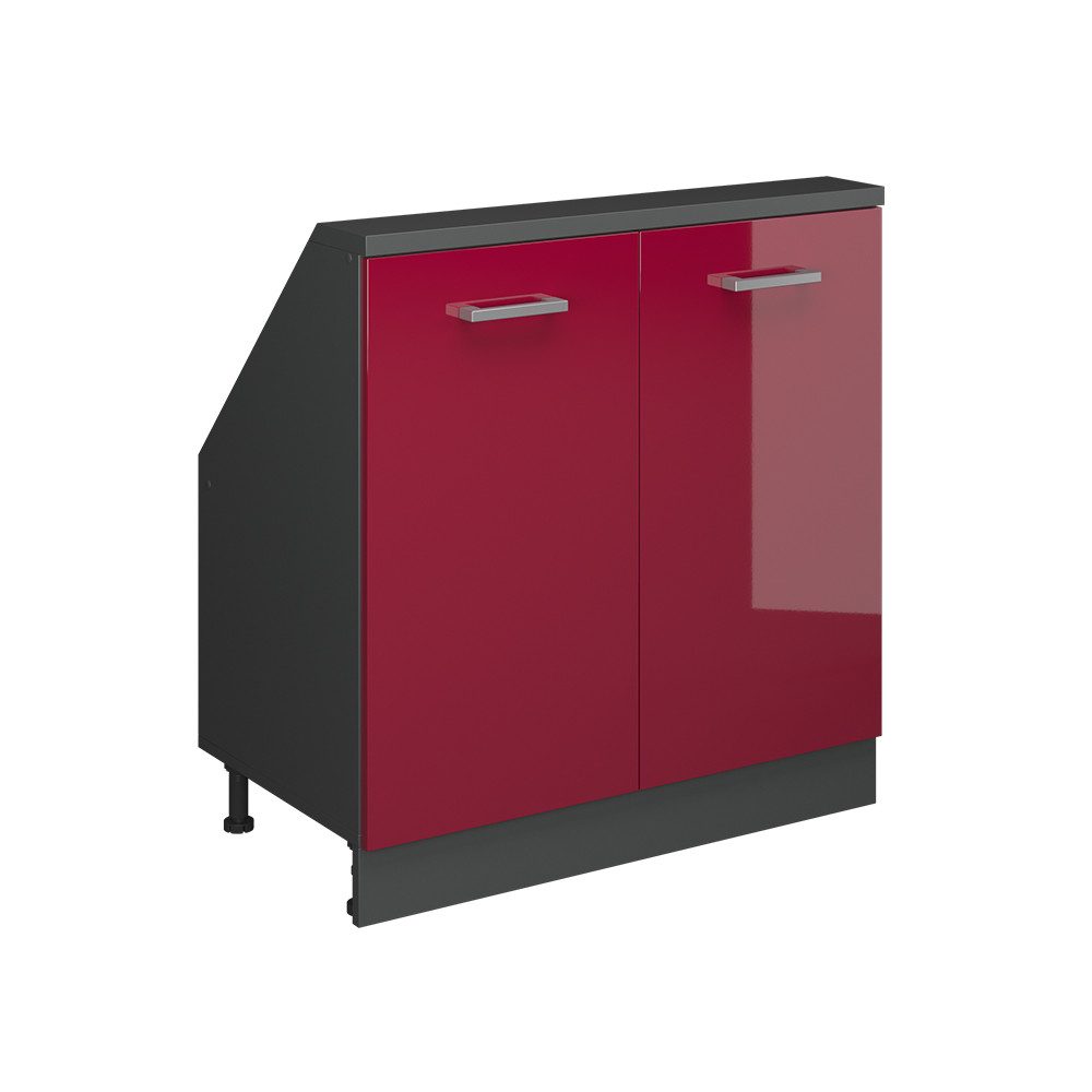 Vicco Unterschrank R-Line, Rot Hochglanz/Anthrazit, 80 günstig online kaufen