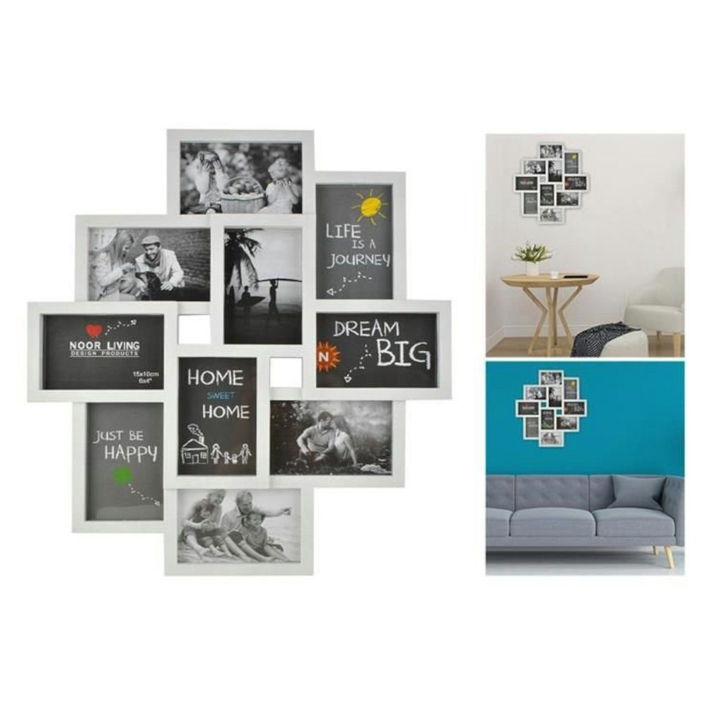 Bilderrahmen Collage Rahmen für 10 Fotos - weiß