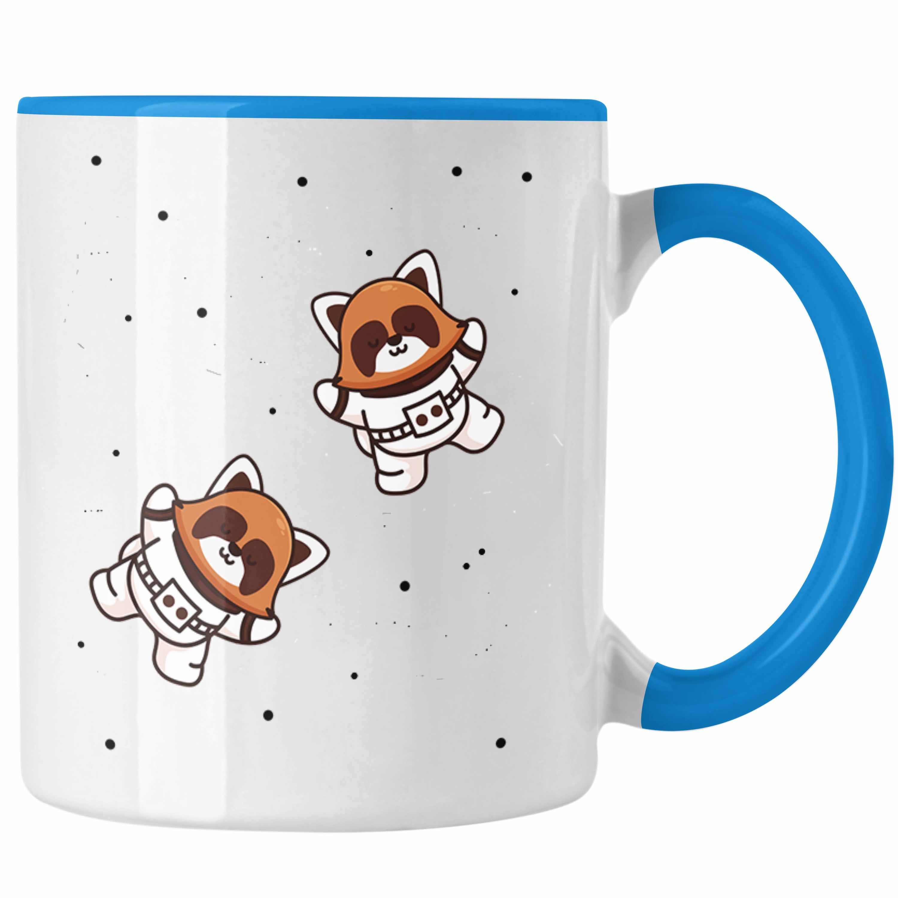 Trendation Tasse Trendation - Roter Panda Tasse Galaxie Kinder Geschenkidee für Jungs Mädchen Lustige Grafik Blau