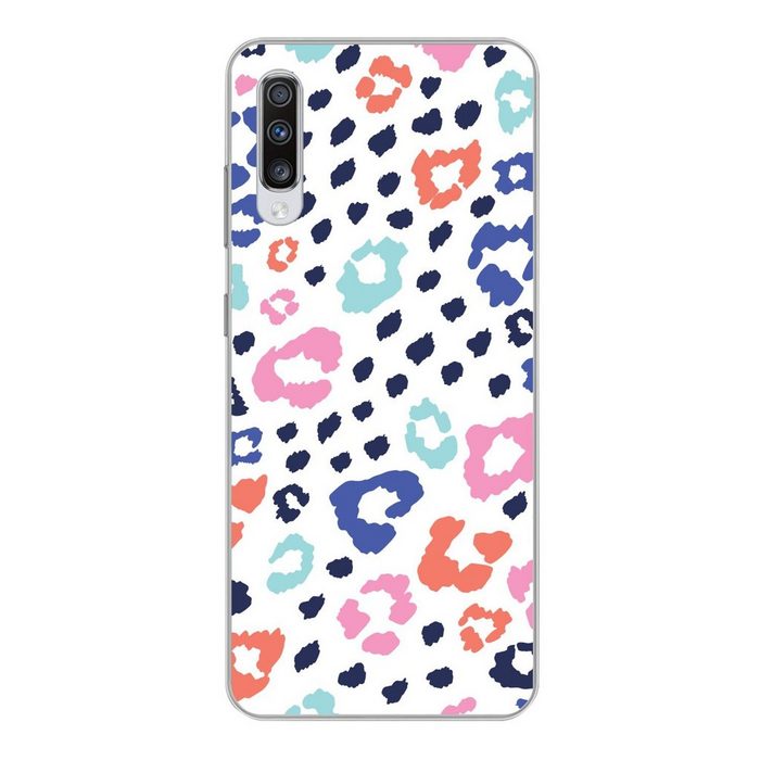 MuchoWow Handyhülle Panther Druck - Pastell - Farben Phone Case Handyhülle Samsung Galaxy A70 Silikon Schutzhülle
