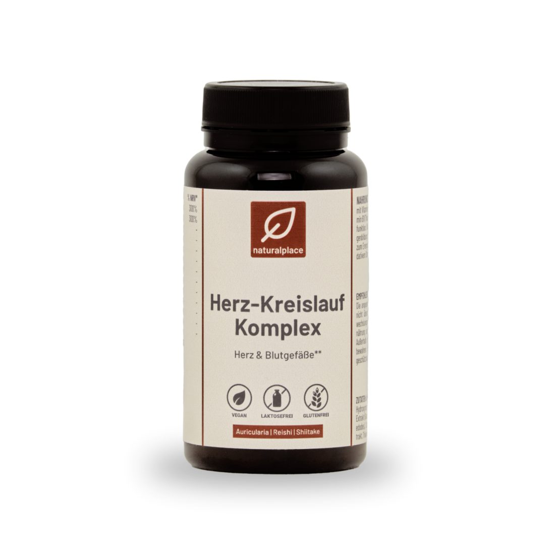 naturalplace® Herz-Kreislauf Komplex, mit Vitaminen und Vitalpilzen, Kapseln, 60 St., 39 g 39 ml