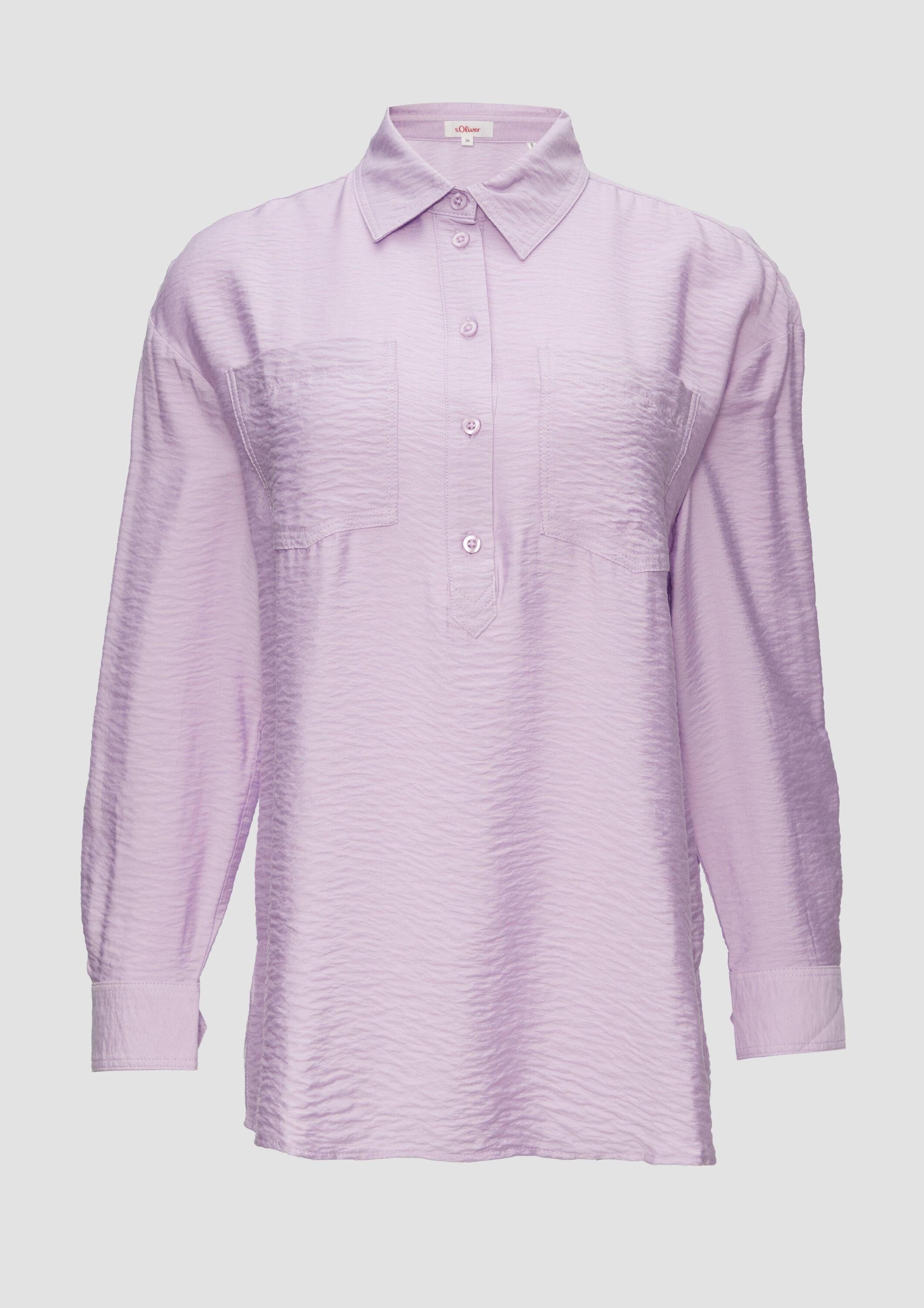 s.Oliver Langarmbluse Bluse Hemdkragenbluse aus Viskosemix