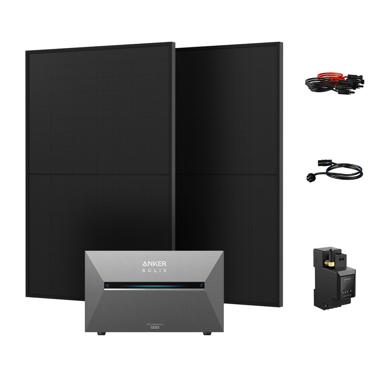 Anker Balkonkraftwerk 900W/1800W Solaranlage Anker SOLIX Solarbank 3 E2700 Pro, Smart Meter, (2-St., Smart Meter im Lieferumfang enthalten), Speicher mit integriertem Wechselrichter, All-in-One 2,668kWh Akku