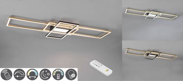 TRIO Leuchten LED Deckenleuchte Irvine, Dimmfunktion, Memoryfunktion, LED fest integriert, Farbwechsler, warmweiß - kaltweiß, Deckenlampe mit Fernbedienung, Lichtfarbe einstellbar, dimmbar, Memory
