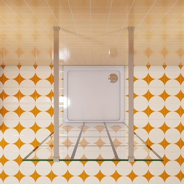 duschspa Duschwand 200cm ESG Glaswand Duschtrennwand Duschwand Walk in Dusche, Einscheibensicherheitsglas, Sicherheitsglas, (Set), Glas, Nano Glas