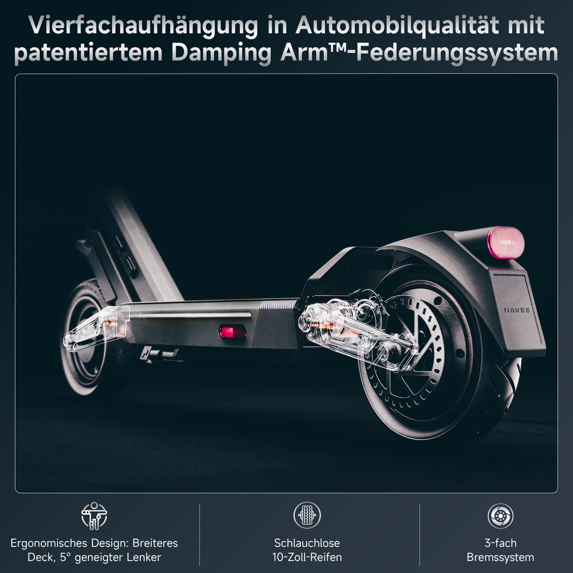 NAVEE E-Scooter ST3 Electric Scooter (DE Version), 450 W, 20 km/h, (Packung)